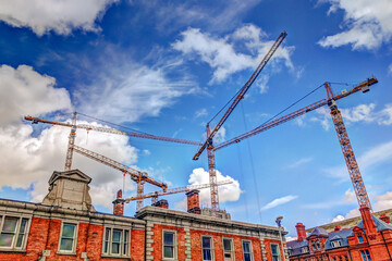 Construction cranes in Dublin Ireland