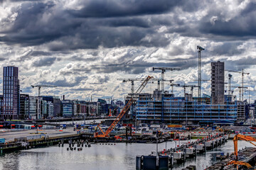 Construction cranes in Dublin Ireland