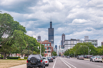 Fototapeta na wymiar Willis Tower Eastward View Chicago, Illinois