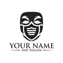 medical face mask flat icon vector logo design trendy