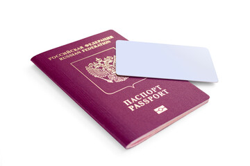 Russian passport and bank card