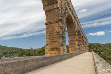 Fototapeta na wymiar Pont du gard, famous old roman acqueduct, Nimes, France, Europe