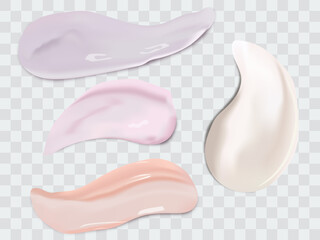 Cream texture stroke isolated on transparent background. Facial creme, foam, gel or body lotion skincare icon.