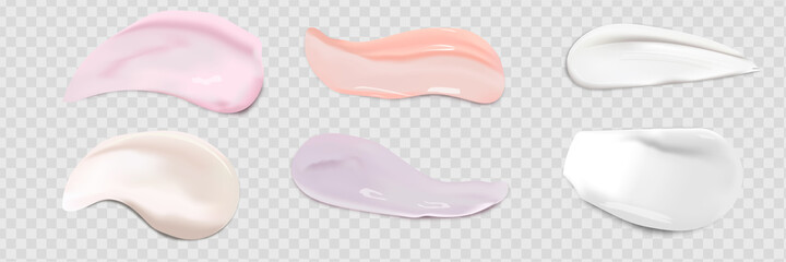 Cream texture stroke isolated on transparent background. Facial creme, foam, gel or body lotion skincare icon.