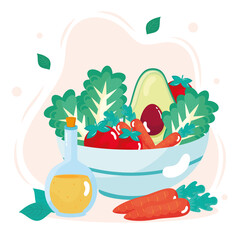 Fototapeta premium fresh vegetables bowl healthy icon