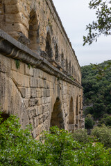Pont du gard, famous old roman acqueduct, Nimes, France, Europe