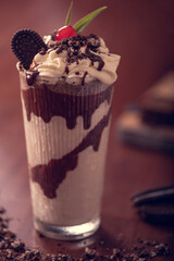 Chocolate MilkShake with cream and cherry