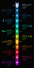 Project Timeline & Milestones Infographics, 12 months plan	
