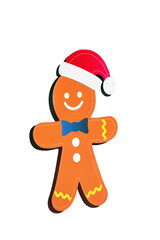 Isolated gingerbread man on a white background. Christmas decoration.

