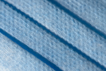 Textured full frame background of blue splash proof face mask