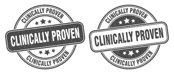 Obraz premium clinically proven stamp. clinically proven label. round grunge sign