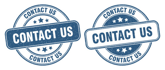 contact us stamp. contact us label. round grunge sign