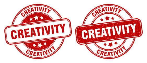creativity stamp. creativity label. round grunge sign © Aquir