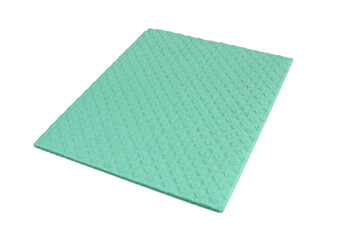 Green sponge cloth isolated on white background