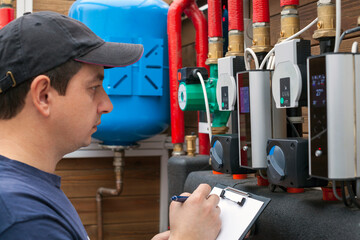 Industrial boiler room.