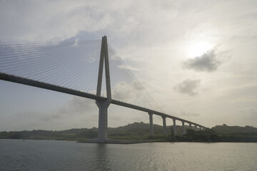 bridge over the river in Panama Canal
