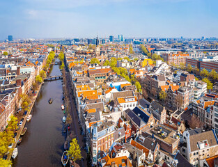 River Amstel in Amsterdam, Netherlands