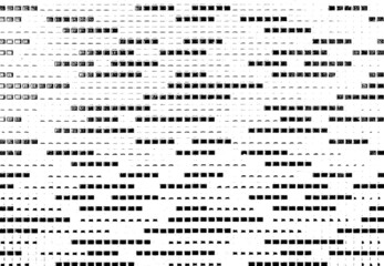 Rough, irregular texture composed of monochrome geometric elements. Overlay distressed grunge background. Abstract vector illustration. Isolated on white background. EPS10