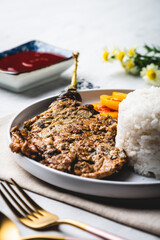 Tortang Talong (Eggplant Omelet) Vertical Zoom Out - is simple but famous Filipino dish usually eaten with white rice