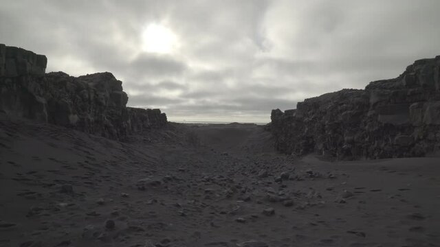 Continental plates canyon Reykjanes Iceland hdr
