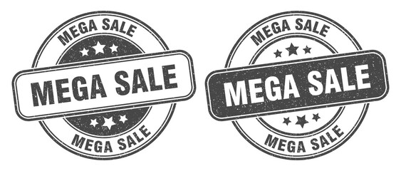 mega sale stamp. mega sale label. round grunge sign