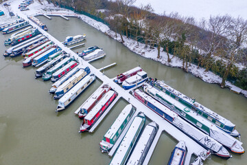 Winter Narrowboats at the Marina