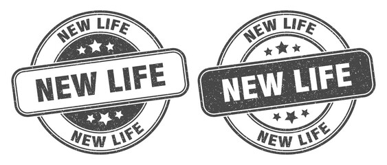new life stamp. new life label. round grunge sign