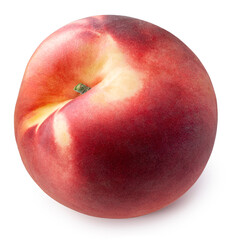 Peach fruit isolated on white background, Fresh Peach on White Background With clipping path.