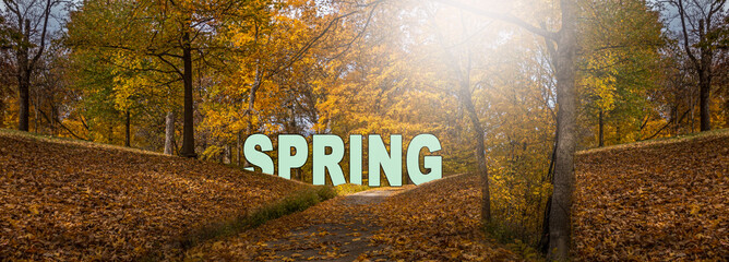 Spring is just Down the Road - concept, sunny days ahead - concept
