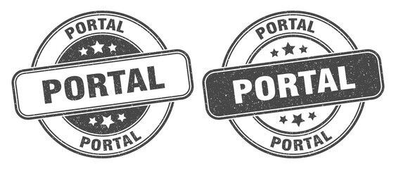 portal stamp. portal label. round grunge sign
