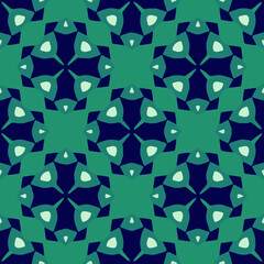 Seamless pattern with symmetric geometric ornament. 