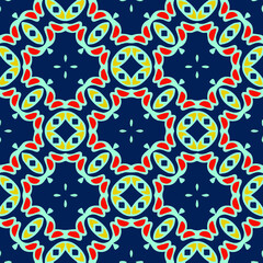 Seamless pattern with symmetric geometric ornament. 