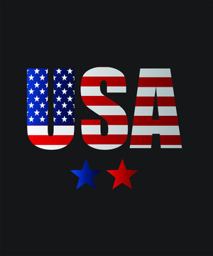 USA flag typography, vector, template, icon, image, infographic, minimal, logotype graphic design.