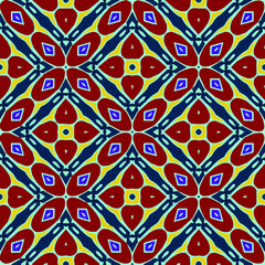Seamless pattern with symmetric geometric ornament. 