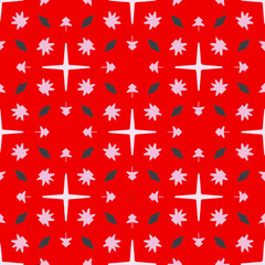 Seamless pattern with symmetric geometric ornament. 