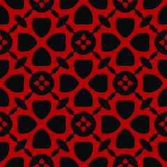 Seamless pattern with symmetric geometric ornament. 