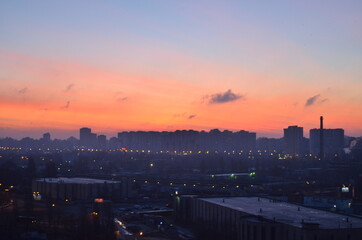 city Kiev at sunset 