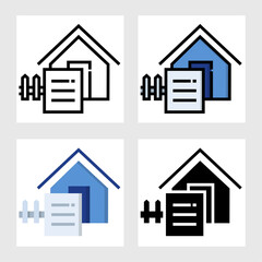 real estate with paper detail icon vector design in filled, thin line, outline and flat style.