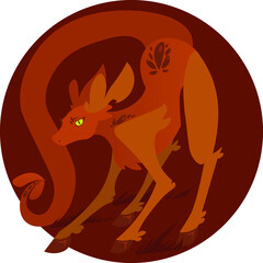 Illustration of a Fantasy Animal - Deer Dragon