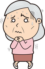 ガクブルシニア女性