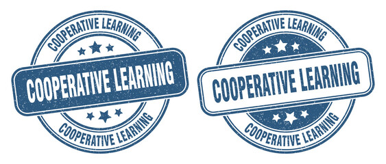 cooperative learning stamp. cooperative learning label. round grunge sign