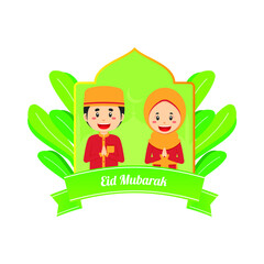 Eid Mubarak Background with Character