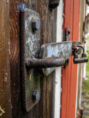 old rusty door lock