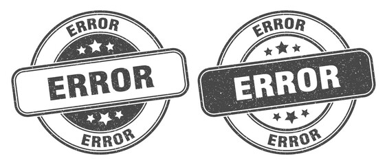 error stamp. error label. round grunge sign