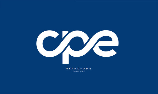 Alphabet letters Initials Monogram logo CPE, CP, PE