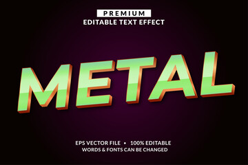 Fototapeta premium Green Metal, Premium Editable Text Effect Font style