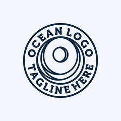 Ocean Wave Logo Design. Exclusive Logo, Symbol or Icon of Ocean. Creative and Minimalist Wave Logo Template. Modern Line Art Ocean, Water or Wave Logo Design Inspiration