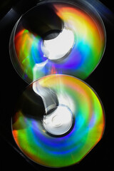 cd dvd disk rainbow lights