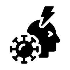 Headache, strong pain coronavirus symptom vector icon