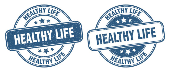 healthy life stamp. healthy life label. round grunge sign